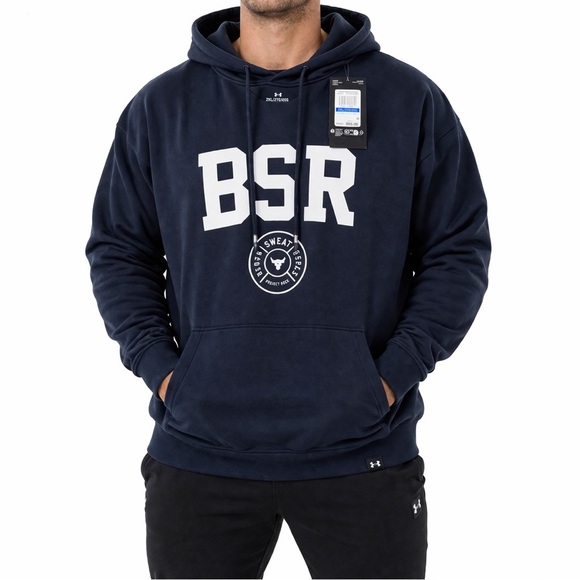 Under Armour Other - Under Armour Project Rock Hoodie 2XL Black Gym Pullover BSR Logo